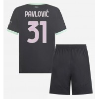 AC Milan Strahinja Pavlovic #31 Tredjedraktsett Barn 2024-25 Kortermet (+ Korte bukser)